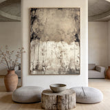 Modern General Abstract Beige Brown Wall Art for Living Room AURA350