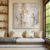 General Abstract Beige Yellow Plaster Textured Art Tactile Surface Flowing Brushstrokes Modern Organic AURA462