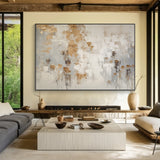General Abstract Beige Yellow Plaster Textured Art Tactile Surface Flowing Brushstrokes Modern Organic AURA462