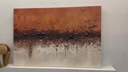 Wabi Sabi Brown Beige Abstract Textured Wall Art Decor -AURA184