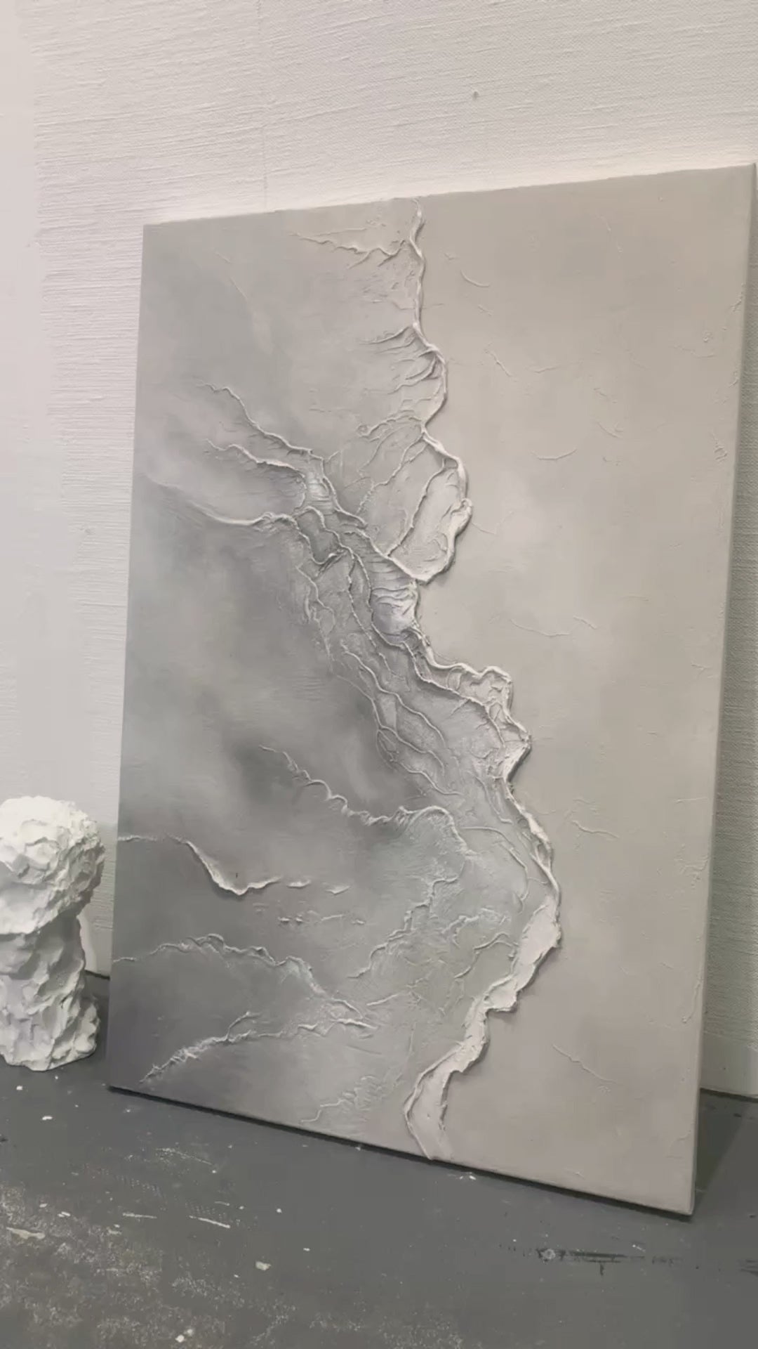Quiet Tide-Gray Waves & Sky Minimalist Art-AURA117