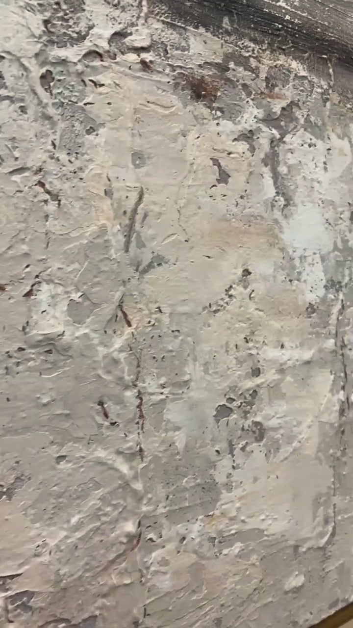 Urban Erosion Painting – Rust & Neutral Tones – AURA027(Vertical)