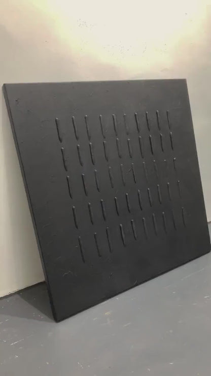 Monochrome Linear Texture Canvas-Deep Matte Black-AURA003