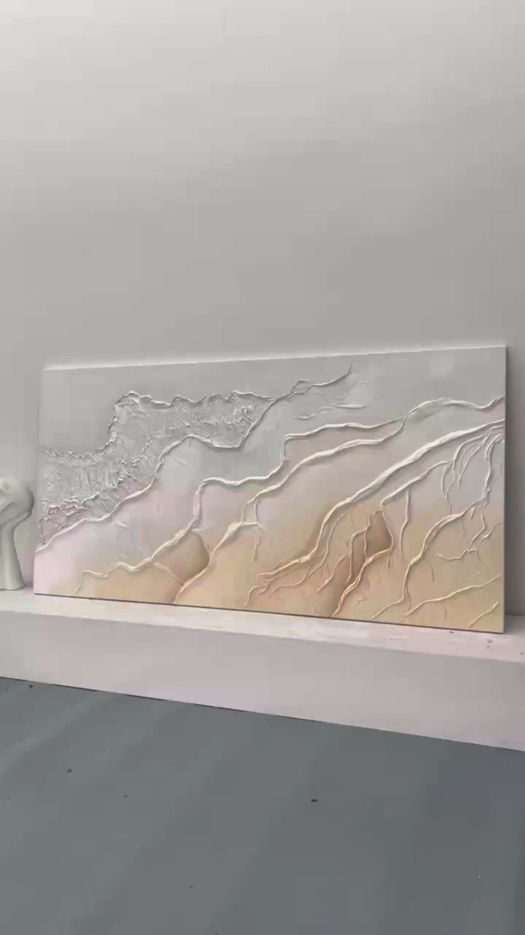 3D Textured Beige Brown Painting Modern Living Room Wall Decor AURA292