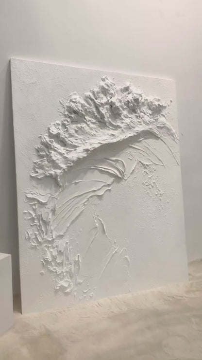 Silent Surge-White Waves & Sky 3D Touch Art-AURA120
