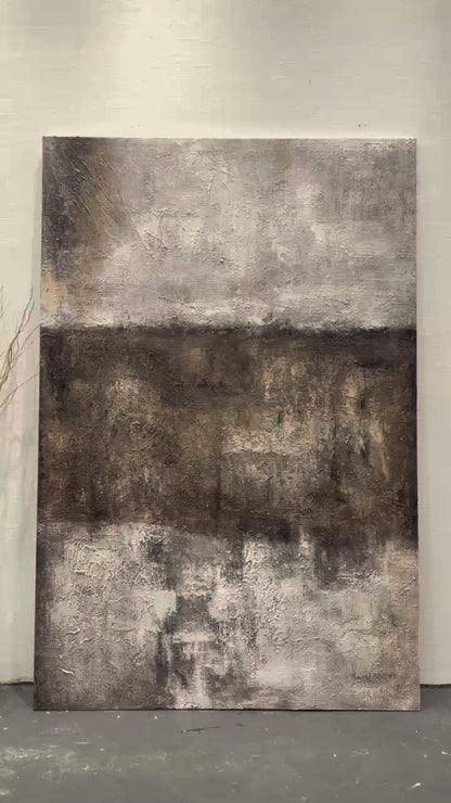 Earth Veil-Brown Wabi-Sabi Abstract Field-AURA150