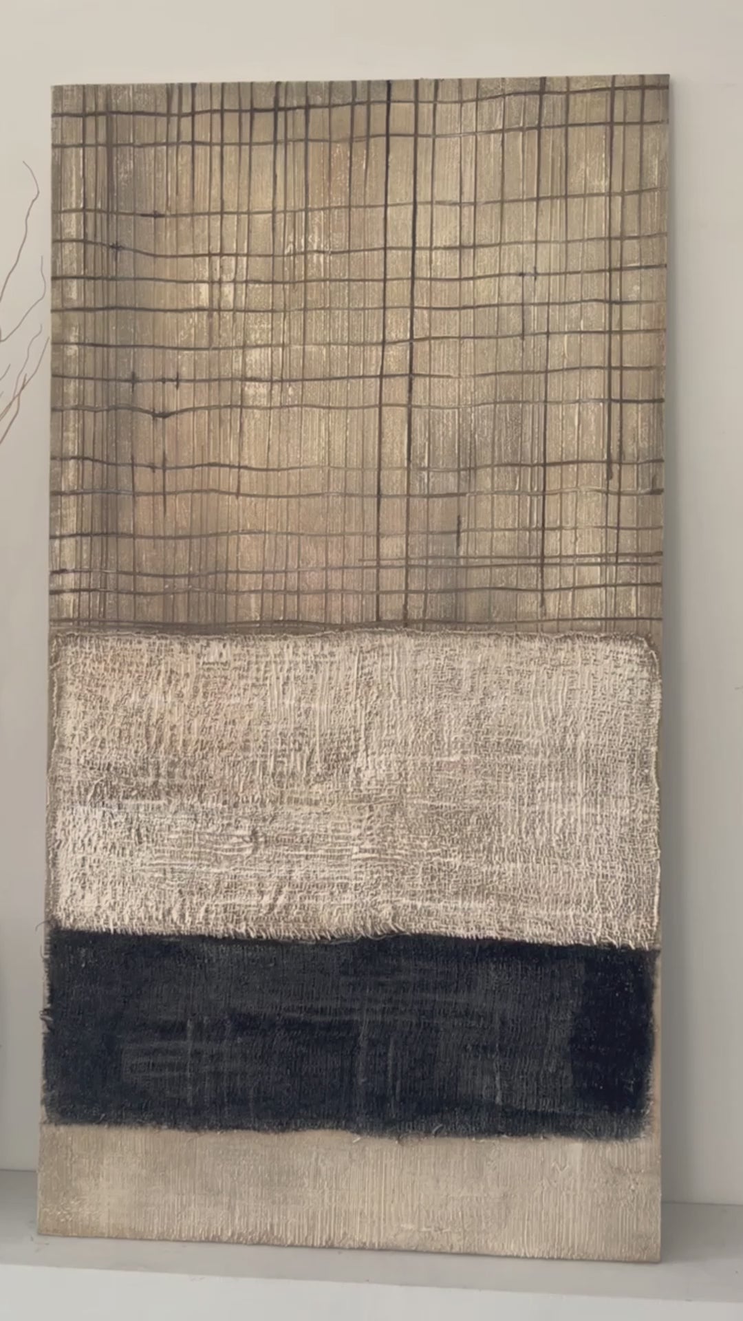 Textured Wabi Sabi Brown Black Wall Art Living Room Decor AURA199