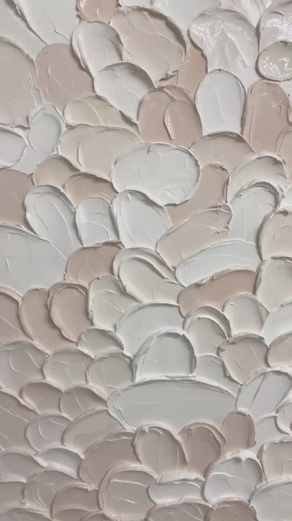 Petal Drift-Beige & Pink 3D Textured-AURA066