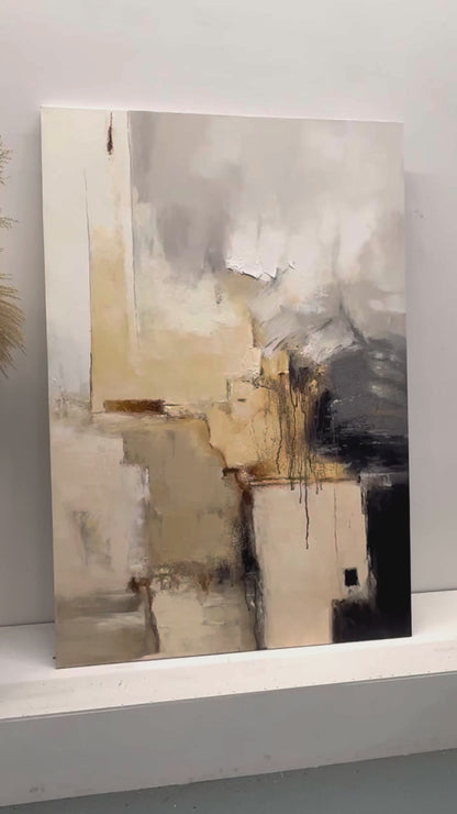 Beige General Abstract Wall Art for Modern Living Room Decor AURA287