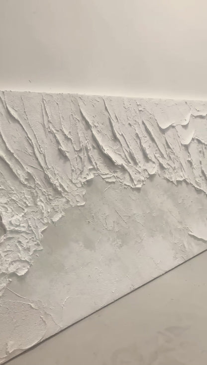 Peeling Plaster Canvas – Off-White & Cream Tones – AURA009(Horizontal)