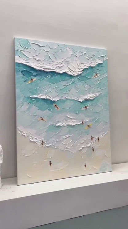 Azure Leisure-Blue & Beige Spatial Field-AURA086