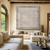 General Abstract Gray Artwork with hand-drawn lines, mottled canvas texture, rustic industrial style AURA594