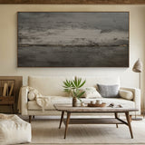 Textured Black Gray Abstract Wall Art for Living Room Decor -AURA186