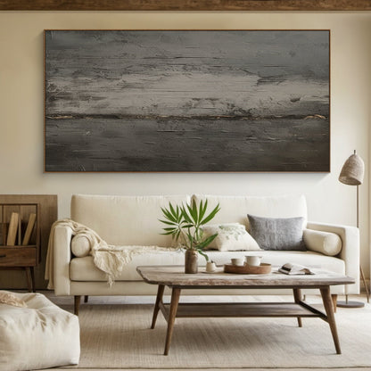 Vertical Wabi-Sabi Abstract Art with 3D Tactile Plaster & Bold Knife Strokes—Earthy Brown, Soft Gray, Subtle Red Accents. Perfect Focal Point for Japandi Living Room, Neutral Minimalist Home, or Natural Interior. Complements Stone Walls, Wooden Beams & Linen Furniture, Adding Serene Calm Vibe with Intentional Imperfection. Ideal Statement Piece Above Minimalist Console Table or for Grounding Japandi Space. 3D Textured Modern Organic Painting for Serene, Uncluttered Interiors.