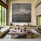 Textured Black Gray Abstract Wall Art for Living Room Decor -AURA186