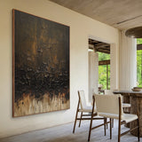 Wabi Sabi Brown Textured Abstract Wall Art for Living Room AURA215