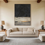 General Abstract Black Beige Wall Art for Home Decor AURA362