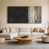 General Abstract Black Beige Wall Art for Home Decor AURA362