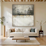 Wabi Sabi Abstract Wall Art Gray Black Layered Weathered Peeling Tactile Surface AURA588