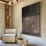 Wabi Sabi Brown Gray Abstract Textured Living Room Wall Art AURA212