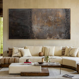 Wabi Sabi Brown Gray Abstract Textured Living Room Wall Art AURA212