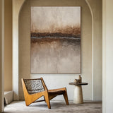 Wabi Sabi Abstract Wall Art Plaster Textured Beige Brown Tactile Cracked Decor AURA581