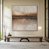 Wabi Sabi Abstract Wall Art Plaster Textured Beige Brown Tactile Cracked Decor AURA581