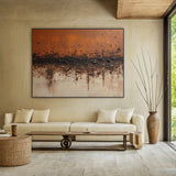 Wabi Sabi Brown Beige Abstract Textured Wall Art Decor -AURA184