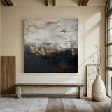 Modern Abstract Wall Art Beige Black Gold Living Room Home Decor Canvas Painting AURA196