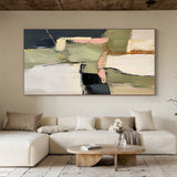 Modern Green Abstract Wall Art Living Room Textured Canvas Painting AURA162