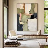 Modern Green Abstract Wall Art Living Room Textured Canvas Painting AURA162