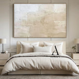 Wabi Sabi Beige Abstract Handcrafted High-Relief Plaster Tactile Wall Art Modern Organic AURA559