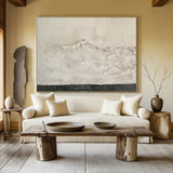 Wabi-Sabi Beige Abstract High-Relief Knife Painted Textured Japandi Minimalist Tactile Sculpted Canvas Wall Art AURA799