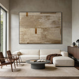Wabi Sabi Beige Abstract Plaster Textured Japandi Minimalist Neutral Hand Painted Canvas Wall Art AURA729
