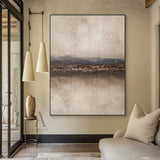 Wabi Sabi Beige Brown Crackled Plaster Artwork Tactile Weathered Mottled Rustic Finish AURA434