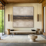 Wabi Sabi Beige Brown Crackled Plaster Artwork Tactile Weathered Mottled Rustic Finish AURA434