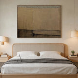 Wabi Sabi Plaster Textured Abstract Art Japandi Beige Brown Tactile Sculpted Canvas Minimalist Wall Painting AURA739
