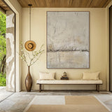 Wabi Sabi Beige Plaster Textured Wall Art with Cracked Mottled Tactile Surface AURA582