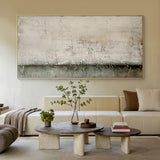 Wabi Sabi Plaster Textured Beige Green Impasto Scuffed Peeling Dripped Modern Artwork AURA576
