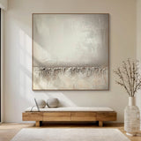 Wabi-Sabi Beige Plaster Textured Abstract High Relief Japandi Minimalist Luxe Tactile Canvas Wall Art AURA724
