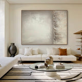 Wabi-Sabi Beige Plaster Textured Abstract High Relief Japandi Minimalist Luxe Tactile Canvas Wall Art AURA724