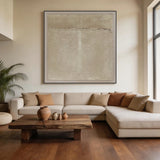 Wabi-Sabi Beige Plaster Textured Abstract Sculpted Canvas Japandi Minimalist Luxe Tactile Handmade Neutral Wall Art AURA734