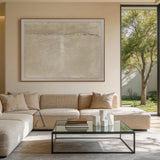 Wabi-Sabi Beige Plaster Textured Abstract Sculpted Canvas Japandi Minimalist Luxe Tactile Handmade Neutral Wall Art AURA734