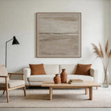 Wabi-Sabi Beige Plaster Textured Japandi Minimalist Abstract Tactile High-Relief Neutral Canvas Wall Artwork AURA740