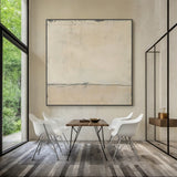 Wabi Sabi Beige Modern Organic Cracked Distressed Tactile Plaster Wall Art Piece AURA570