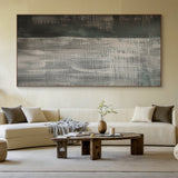 Wabi Sabi Black Gray Abstract Art Tactile Impasto Texture Interwoven Lines Irregular Scratches AURA578