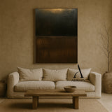 Wabi Sabi Brown Black Crackle Texture Tactile Organic Abstract Wall Art Hand-Scraped AURA565