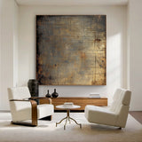 Wabi Sabi Brown Tactile Weathered Aged Artwork with Scratch Marks Rustic Finish AURA585