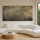 Wabi Sabi Brown Tactile Weathered Aged Artwork with Scratch Marks Rustic Finish AURA585