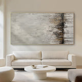 Wabi Sabi Gray Abstract Organic Textured Thick Impasto Scratched Drip Wall Art AURA587